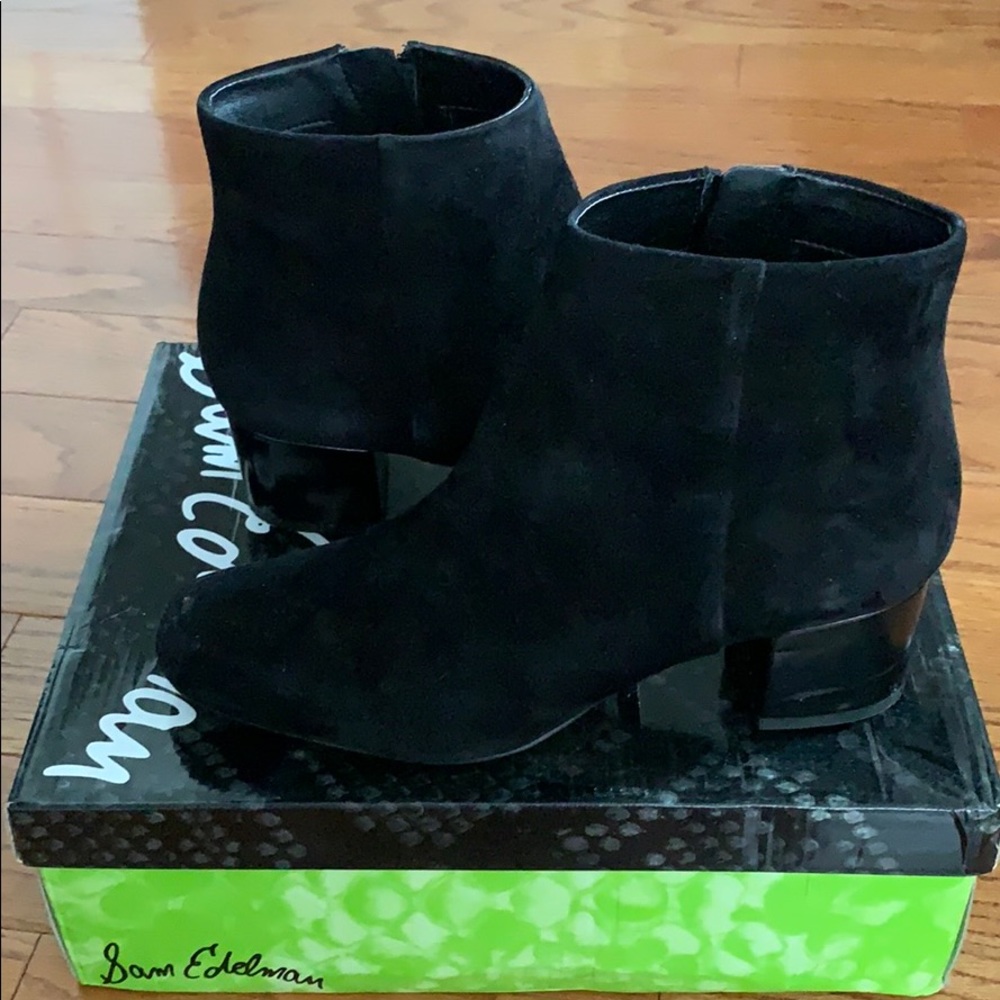 Black suede booties